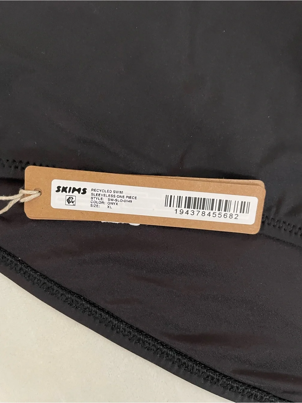 NWT Skims Zip up Sleeveless One Piece Swimsuit Black Onyx Size XL